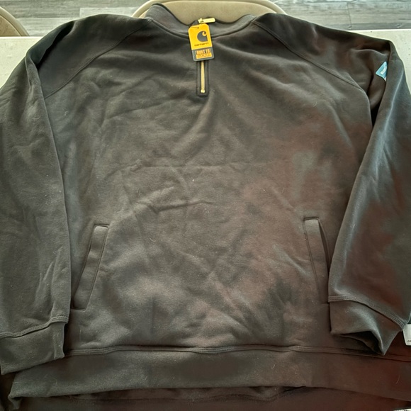 Black Carhartt 1/4 zip with pockets. Brand new with tags never warn. - Picture 2 of 2